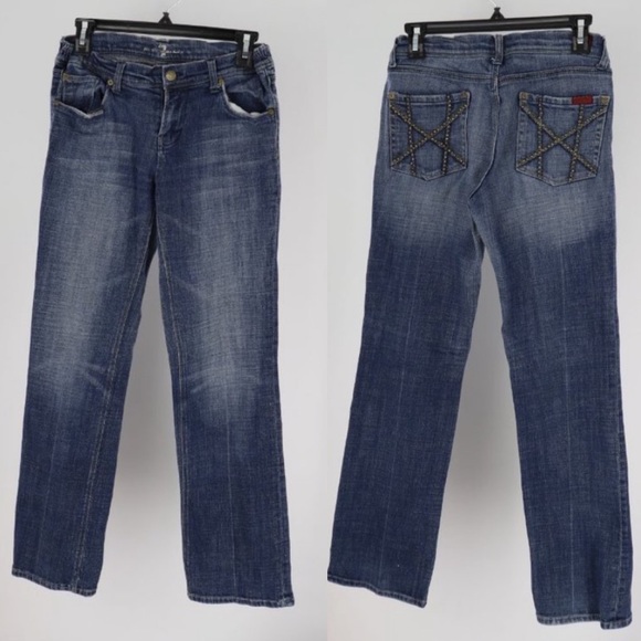7 For All Mankind Women's Crop Jeans Blue Size 28 - Picture 1 of 8